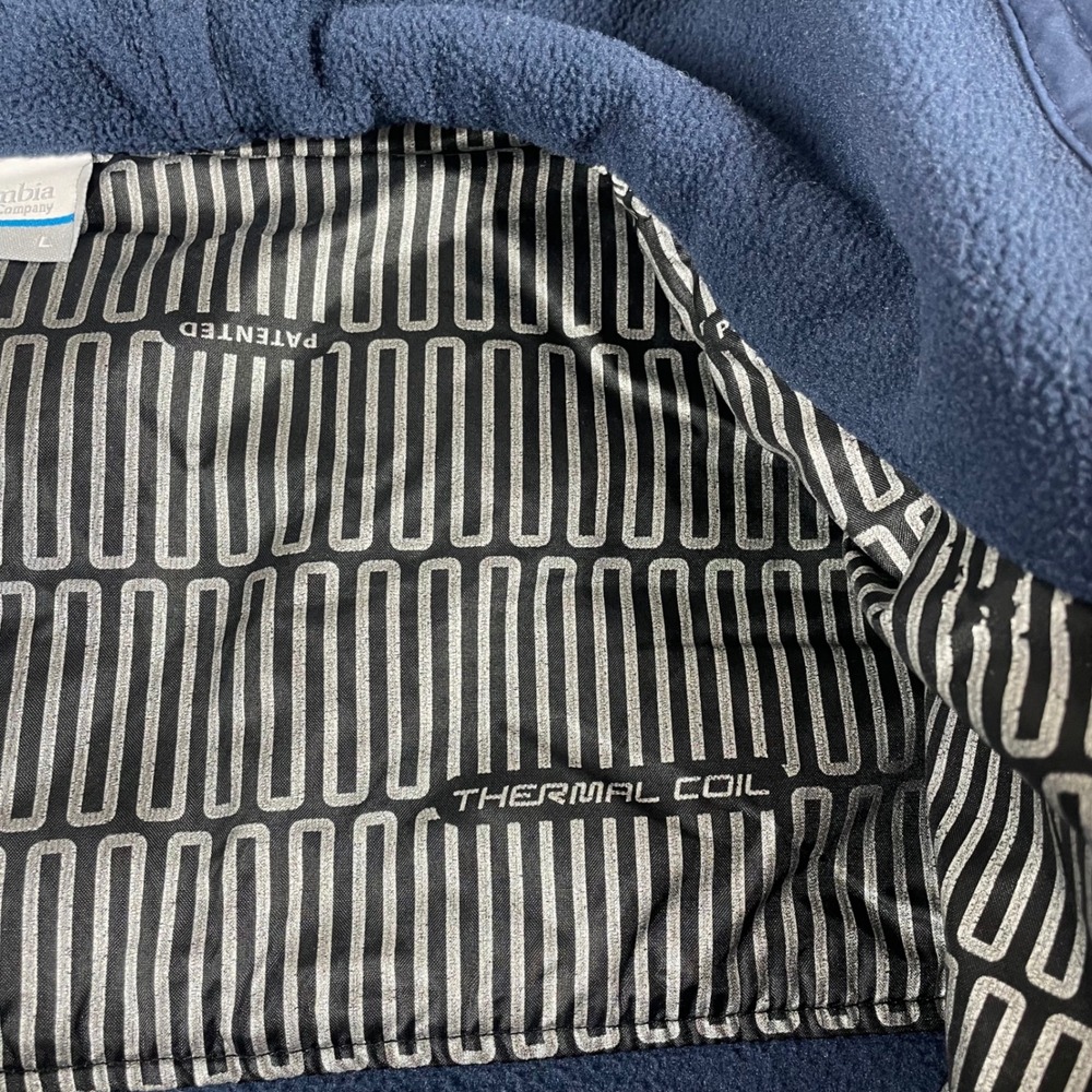 Columbia Jacket Mens Large Thermal Coil Fleece Insulated Hooded Zip Up Blue - Picture 3 of 14